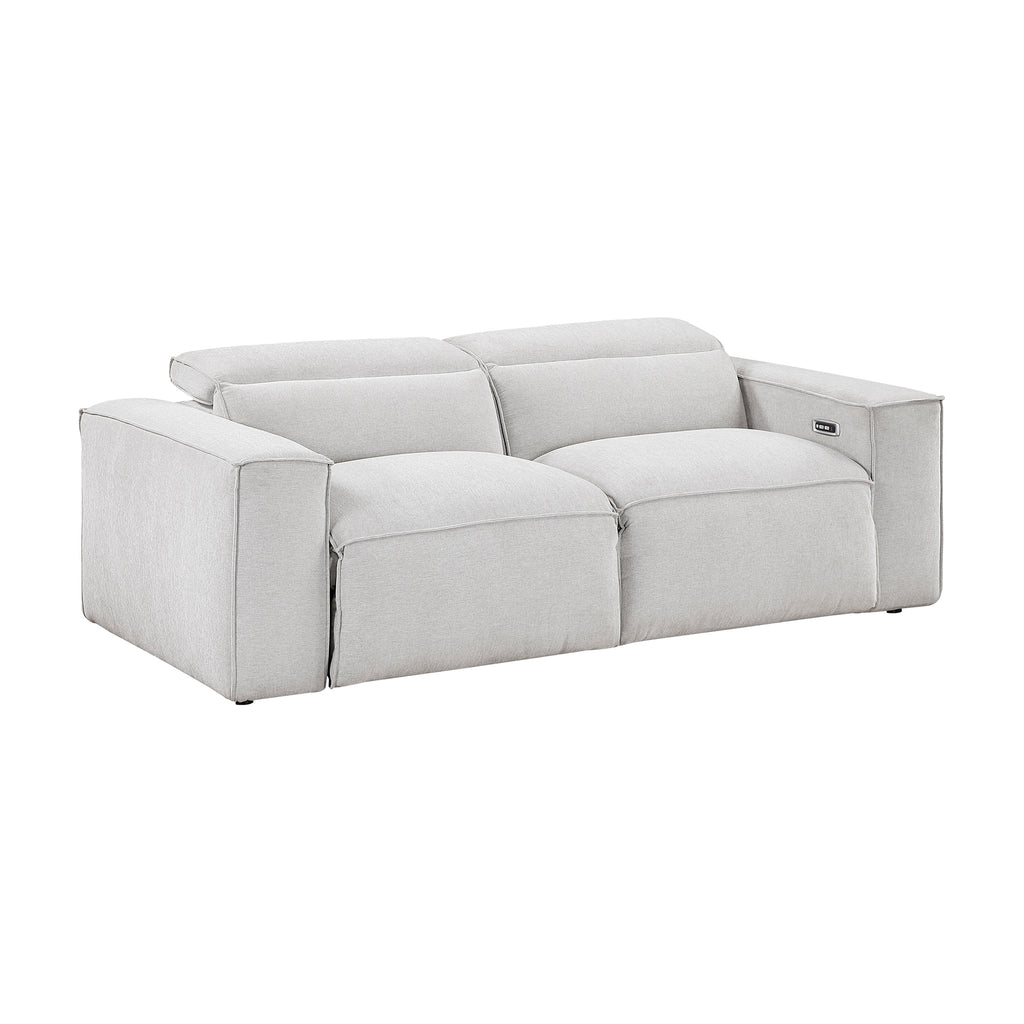 Textured Microfiber Fabric Power Double Reclining Loveseat