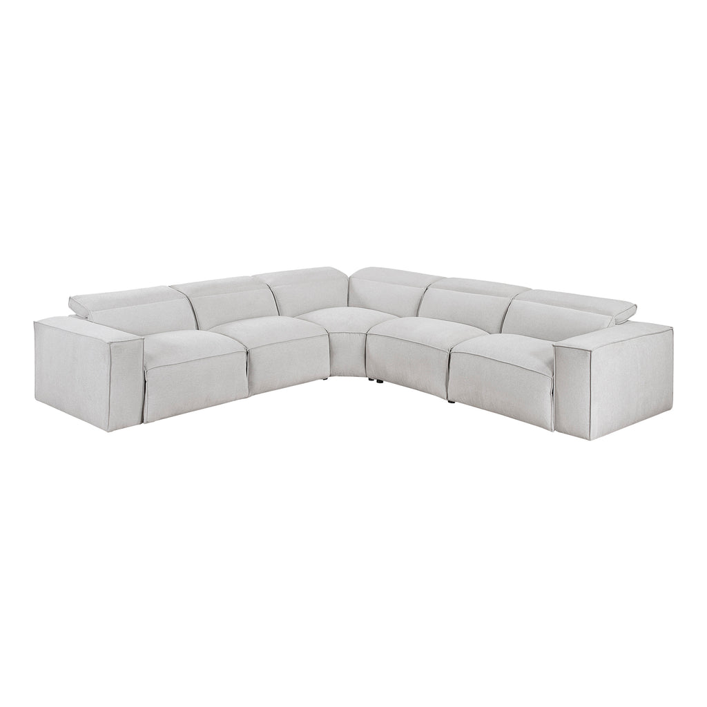 Textured Microfiber Fabric 5-Piece Modular Power Reclining Sectional