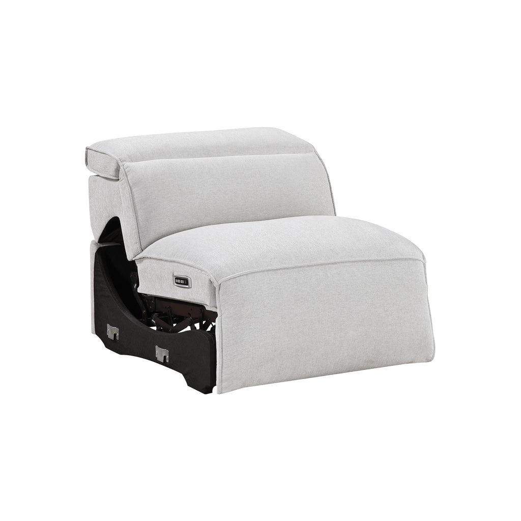 Textured Microfiber Fabric Power Reclining Armless Chair