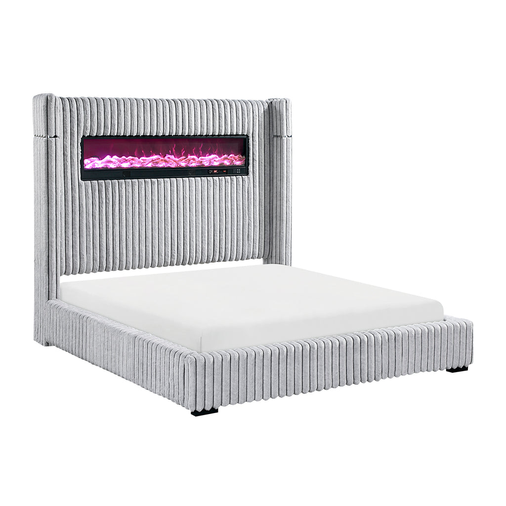 Corduroy Fabric California King Bed