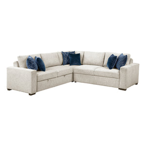 Textured Microfiber 3-Piece Sectional with Pull-out Bed
