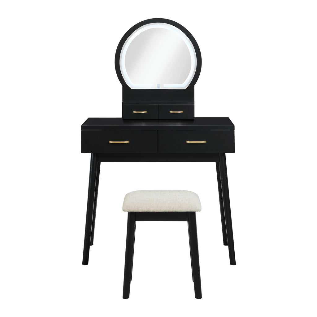 Vanity Dresser with Mirror and Stool