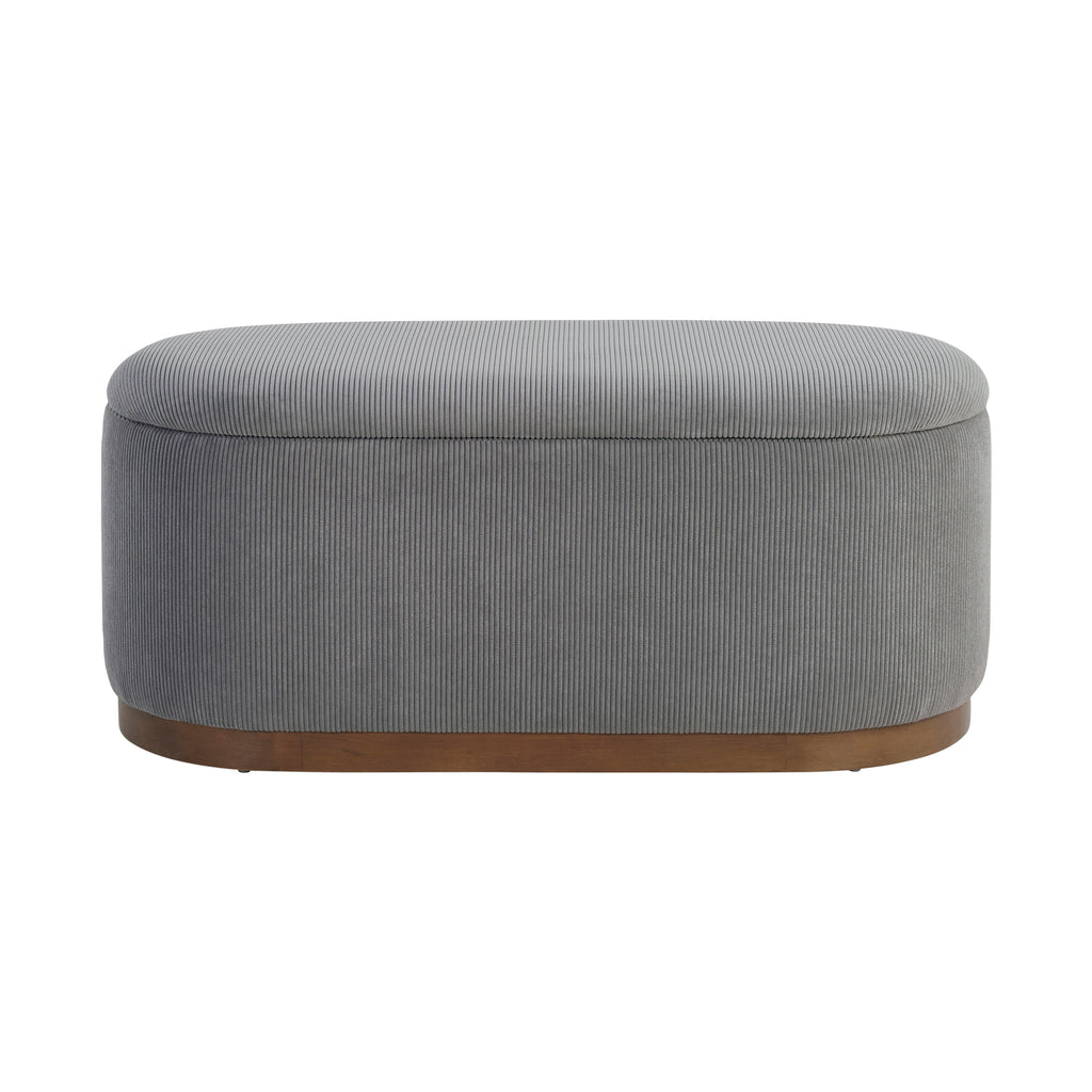 Corduroy Fabric Lift Top Storage Bench