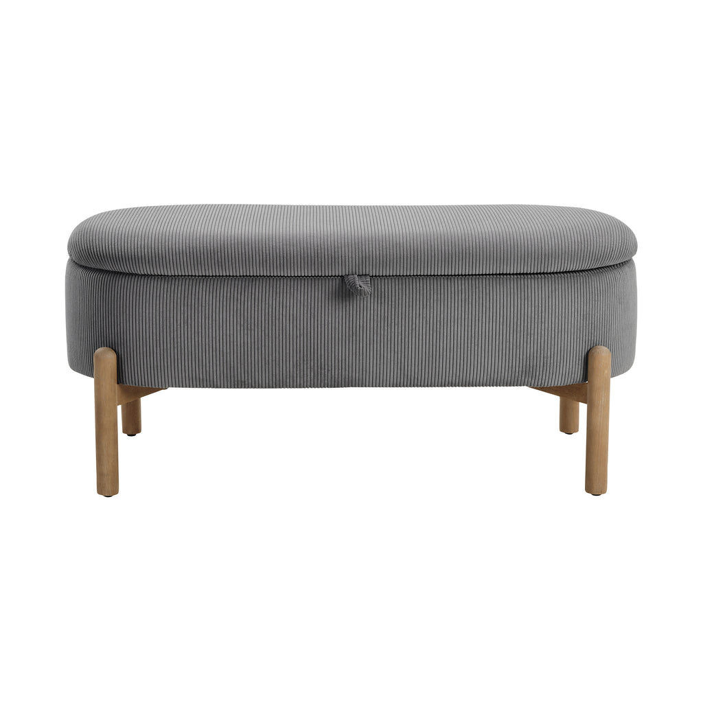 Corduroy Fabric Lift Top Storage Bench