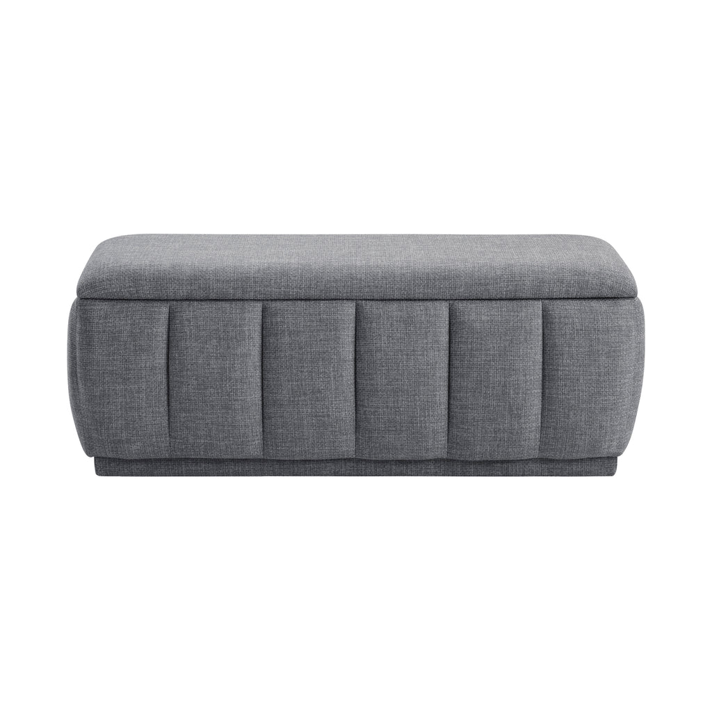 Textured Fabric Storage Bench
