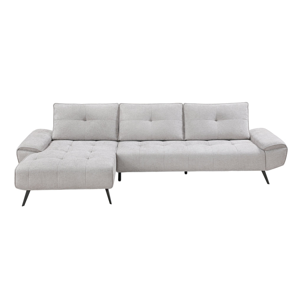 Chenille Fabric 2-Piece Sectional with Left Chaise
