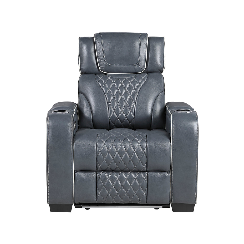 Leather Match Power Reclining Chair