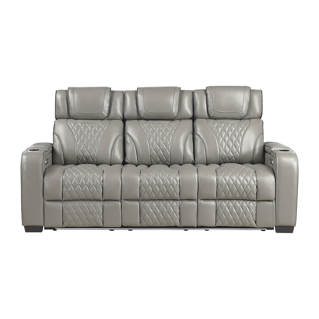 Leather Match Power Reclining Sofa