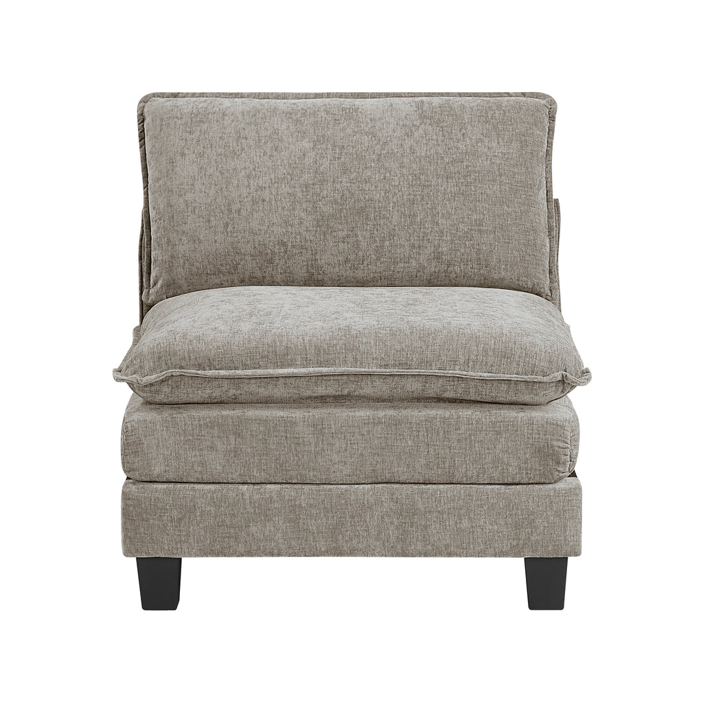 Chenille Fabric Armless Chair