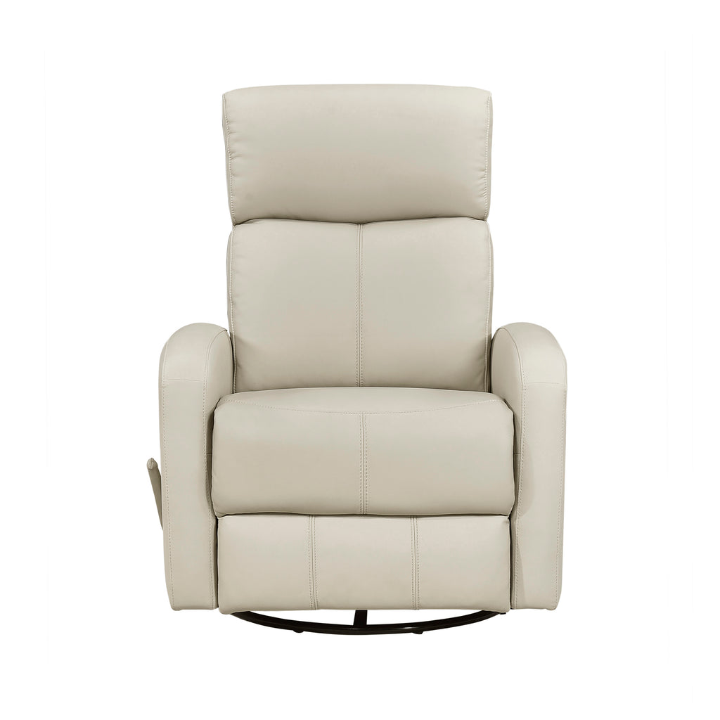 Leather Match Manual Swivel Glider Reclining Chair