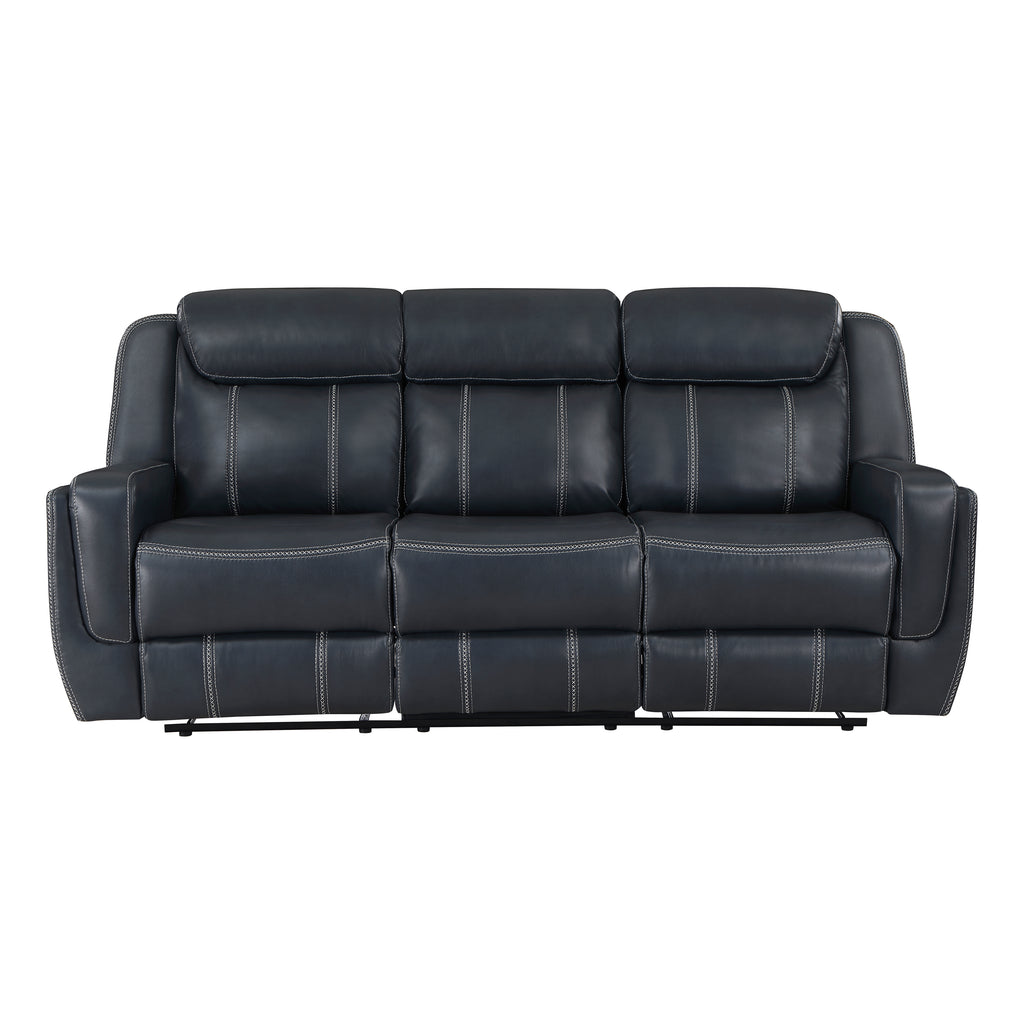 Breathable Faux Leather Double Reclining Sofa