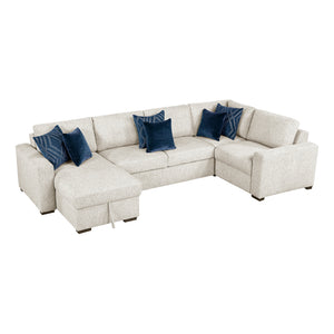 Textured Microfiber 4-Piece Sectional with Reversible Chaise