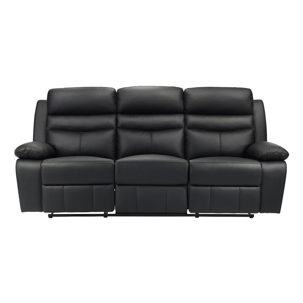 Leather Match Manual Double Reclining Sofa