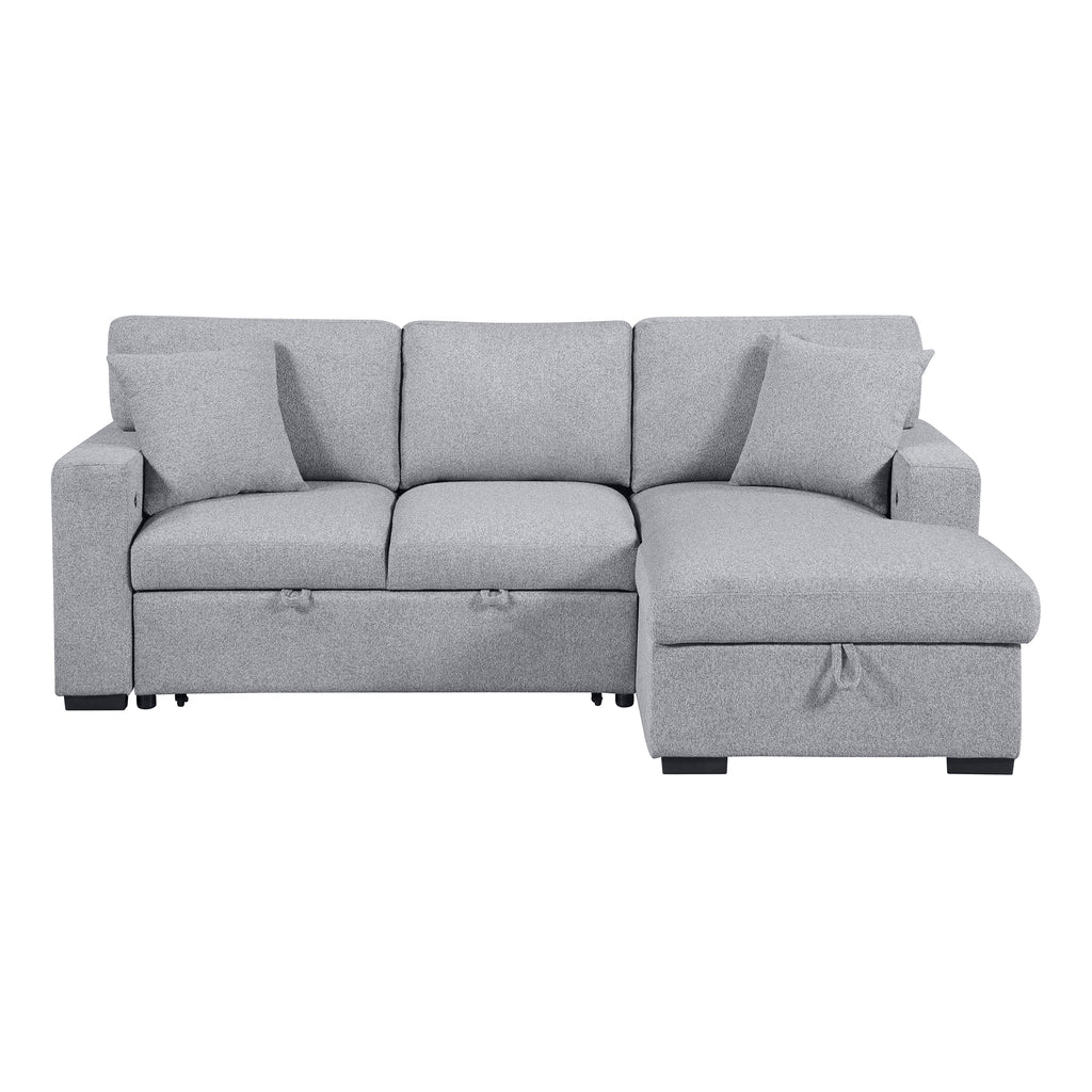 Boucle Fabric Sectional with Hidden Storage