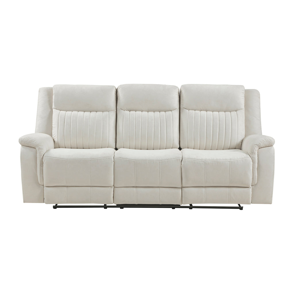 Polished Microfiber Double Reclining Sofa