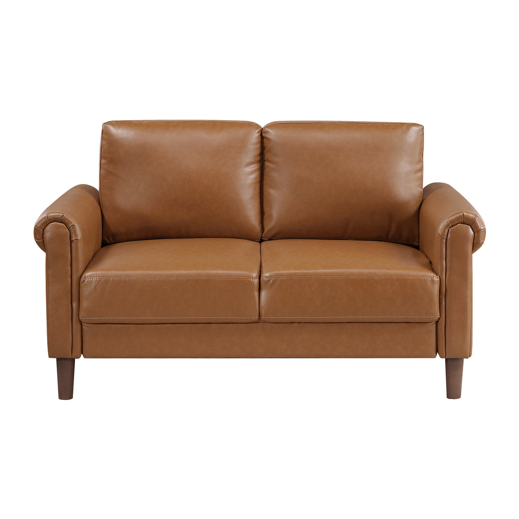 Faux Leather Loveseat