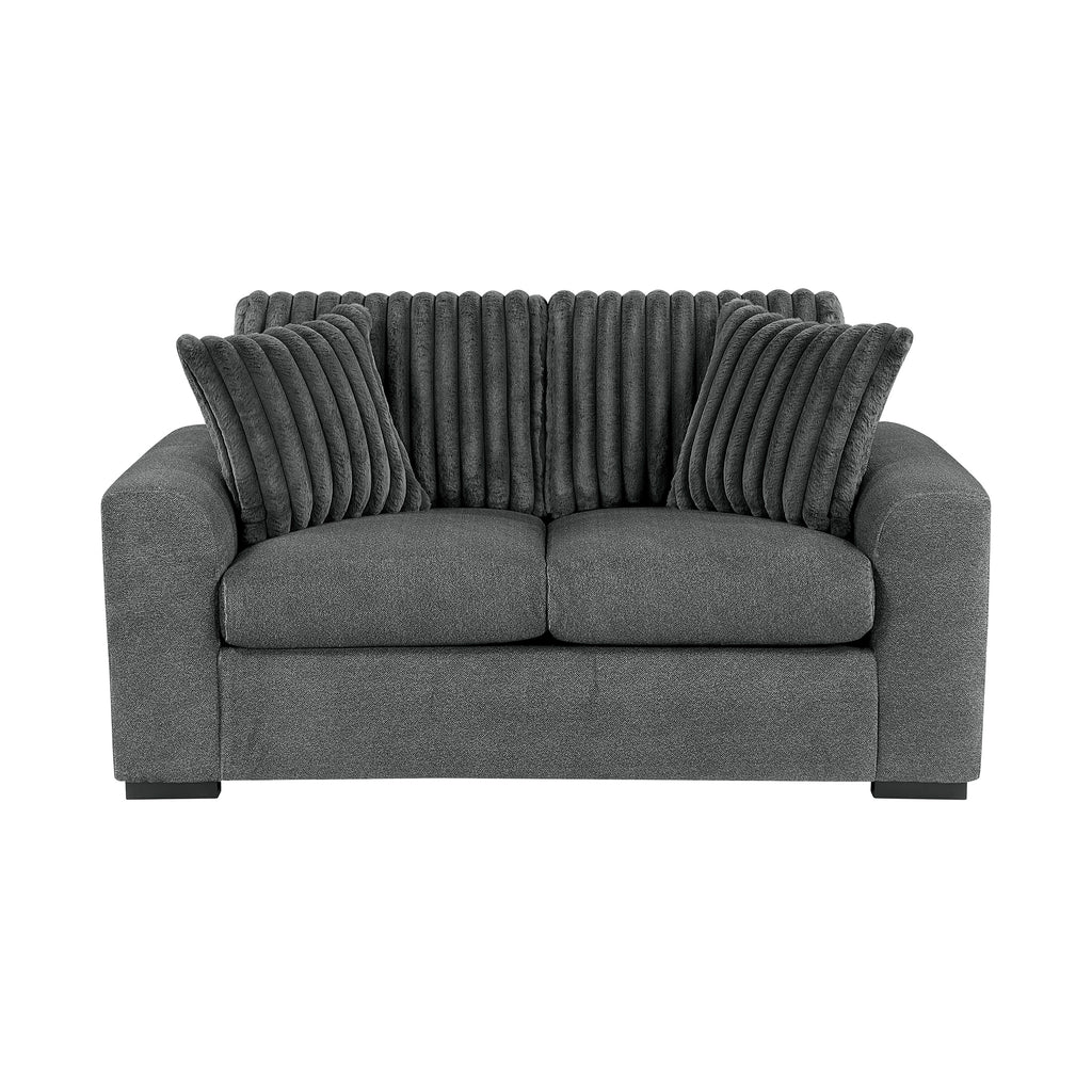 Textured Microfiber and Corduroy Living Room Loveseat