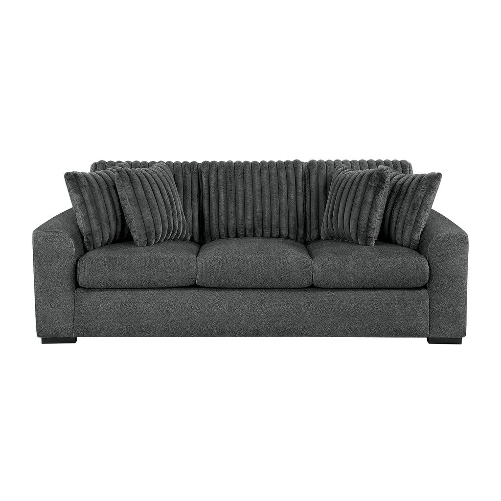 Textured Microfiber and Corduroy Living Room Sofa