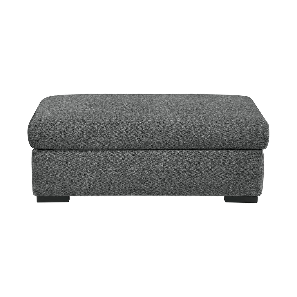 Textured Microfiber Ottoman