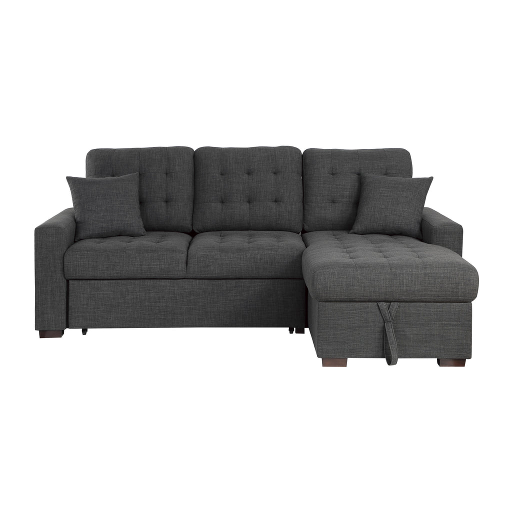 Fabric Sectional Sofa Sleeper, Right Chaise