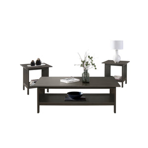 Yannis 3-Piece Wooden Coffee Table Set in Antique Gray