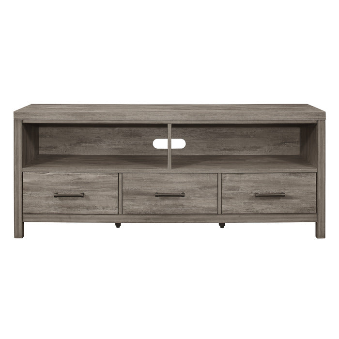 Marseille 66" Transitional Wood TV Stand in Weathered Gray