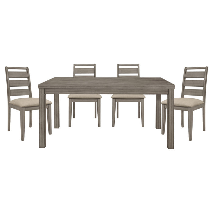 Marseille Wood Dining Set with 1 Table/4 Side Chairs in Gray