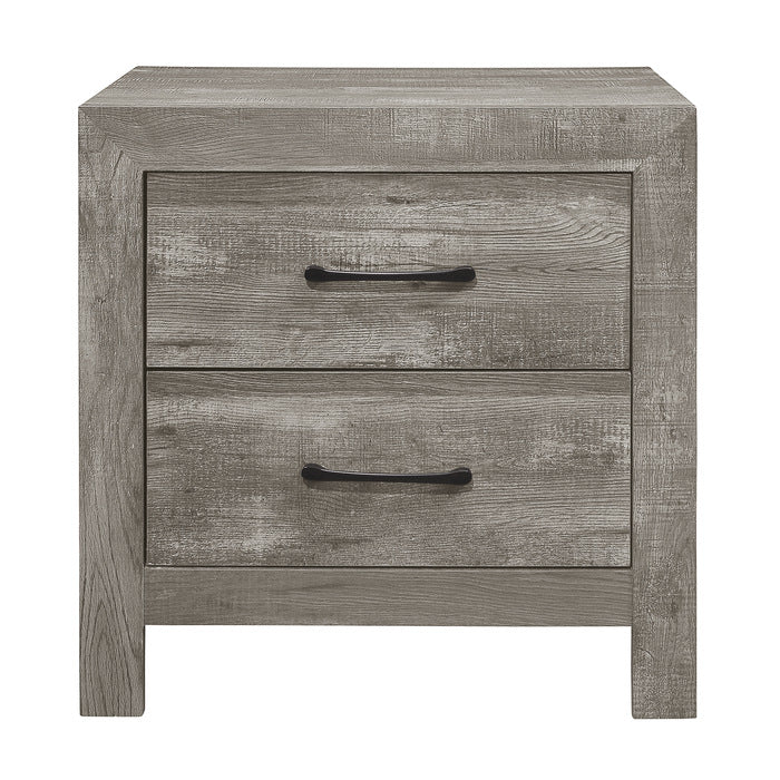 Grayling Downs Wood 2 Drawer Nightstand in Gray