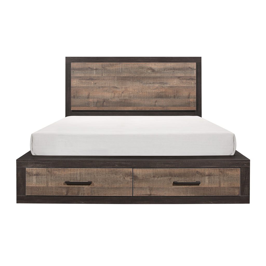 Ithaca Miter Platform Bed, Queen With Footboard Storage