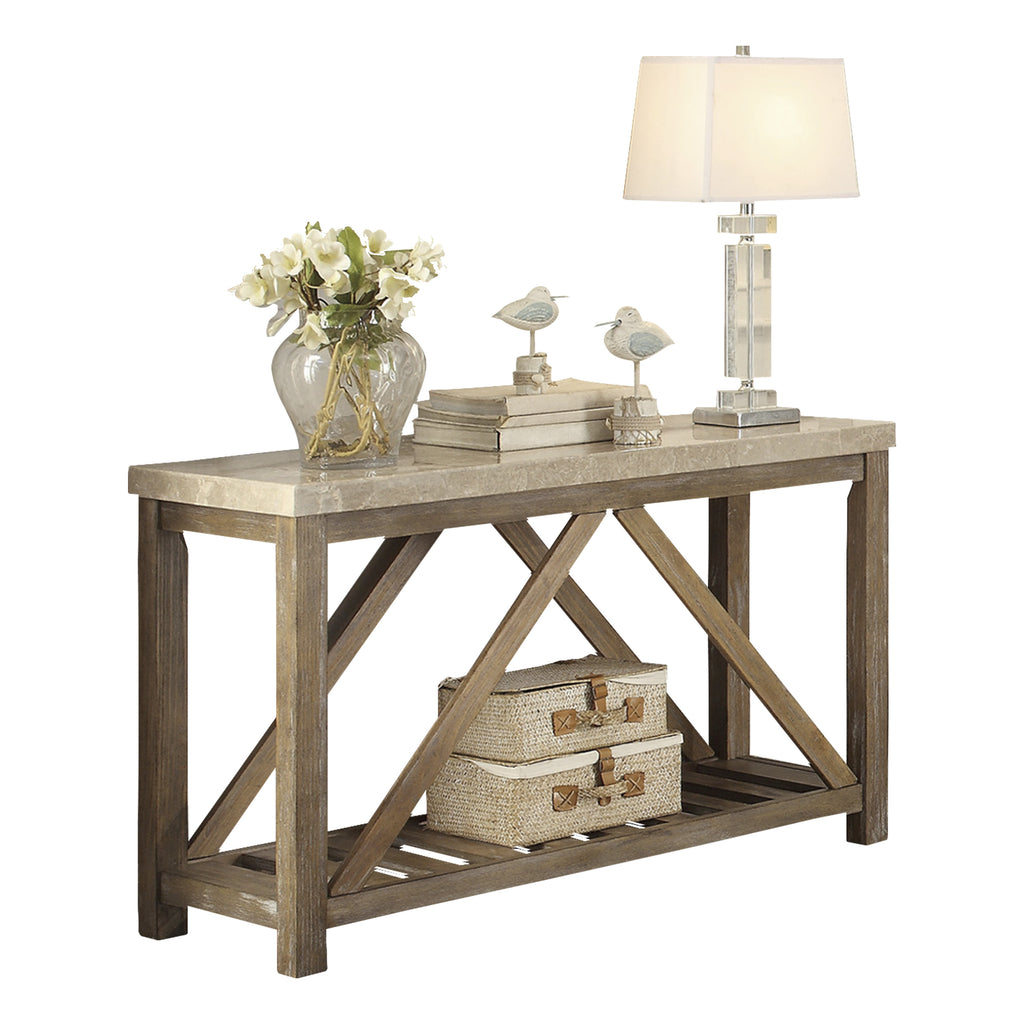 Jemez Santos Sofa Table with Marble Top
