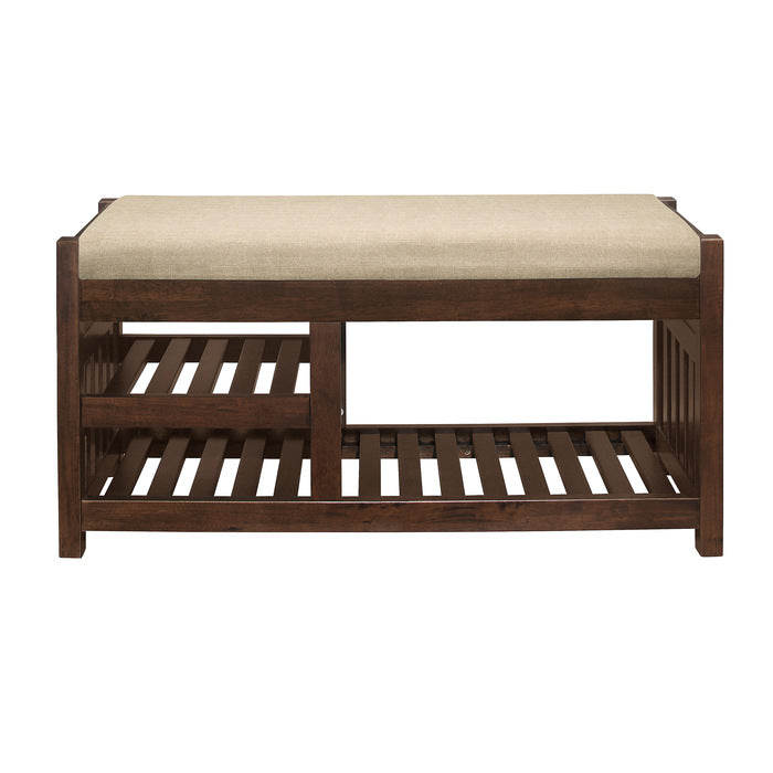 Schmid 38" Transitional Wood Bench in Dark Walnut Finish