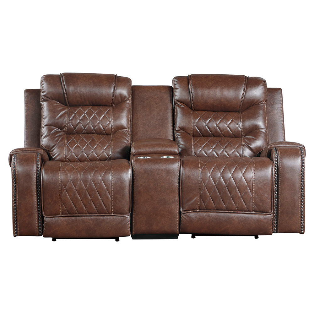 Barnard 78" Power Double Reclining Love Seat with Center Console, Receptacles and USB port