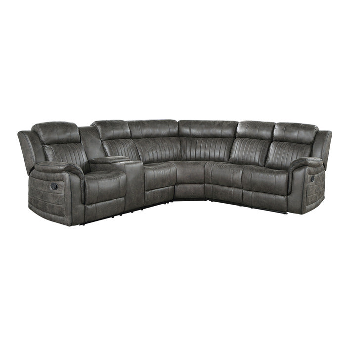 Bolero Black Gel Fabric 6 Piece Power Reclining Sectional