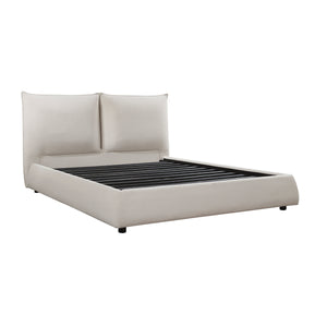 Chenille Upholstered Platform Bed, Queen