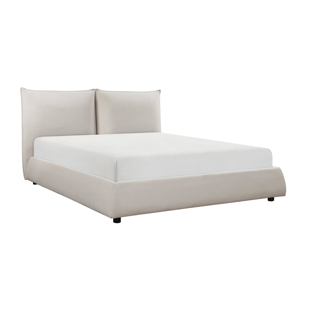 Chenille Upholstered Platform Bed, Cal King
