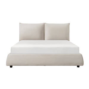 Chenille Upholstered Platform Bed, King