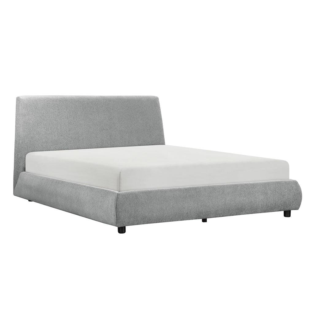 Chenille Upholstered Platform Bed, King
