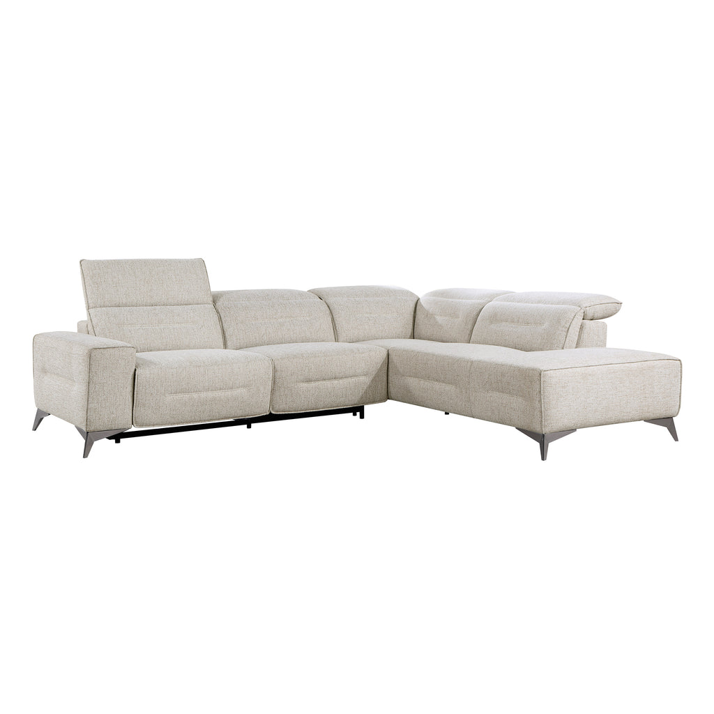 Chenille 2-Piece Power Reclining Sectional with Right Chaise