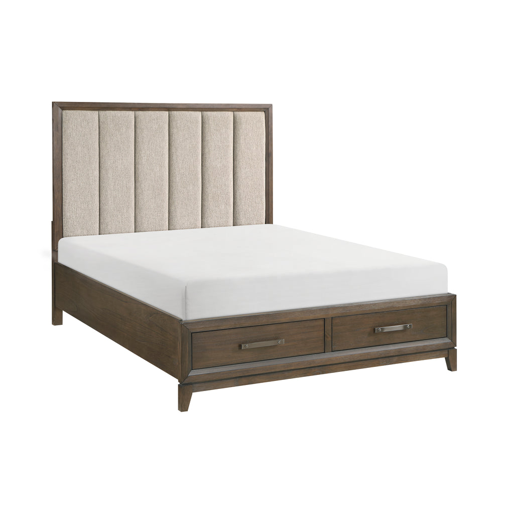 Platform Bed with Footboard Storage, Cal King
