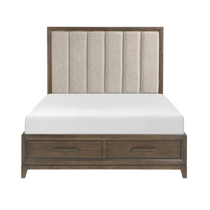 Platform Bed with Footboard Storage, King