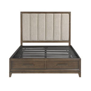 Platform Bed with Footboard Storage, King