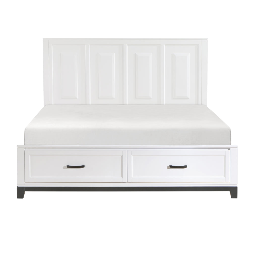 California King Platform Bed with Footboard Storage