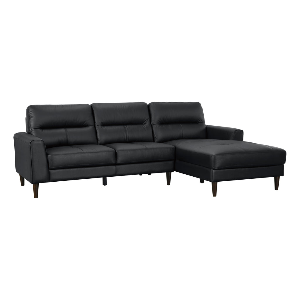 Leather Match 2-Piece Sectional with Right Chaise