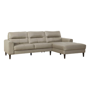 Leather Match 2-Piece Sectional with Right Chaise