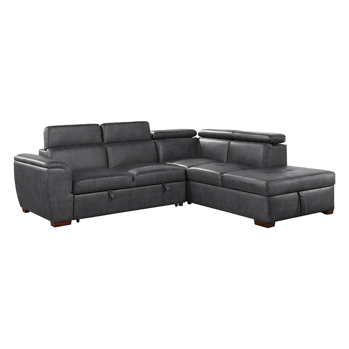Faux Leather 2-Piece Sectional Sofa Sleeper