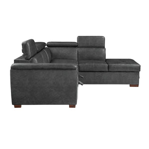 Faux Leather 2-Piece Sectional Sofa Sleeper