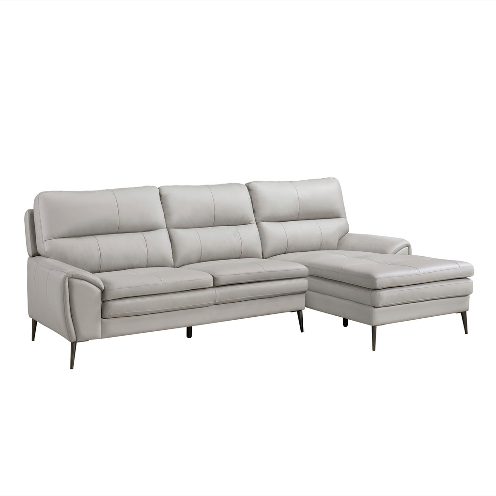 Leather Match 2-Piece Sectional with Right Chaise