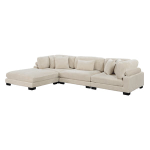 Modular Sectional Sofa, 3-Seater with Ottoman