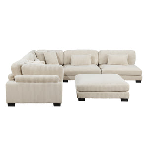 Modular Sectional Sofa, 5-Seater with Ottoman