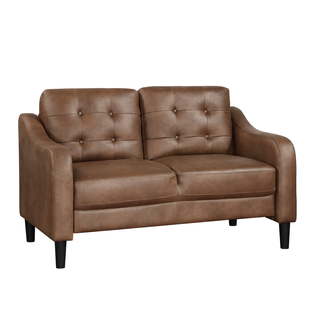 Polished Microfiber Living Room Loveseat